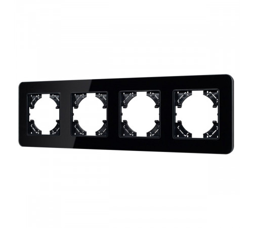 Рамка на 4 поста стеклянная Arlight FRM-OMALI-GS-4-BK 049701 Рамка на 4 поста стеклянная Arlight FRM-OMALI-GS-4-BK 049701