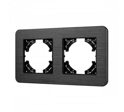 Рамка на 2 поста алюминиевая Arlight FRM-AKIRY-AL-2-BK 049725 Рамка на 2 поста алюминиевая Arlight FRM-AKIRY-AL-2-BK 049725