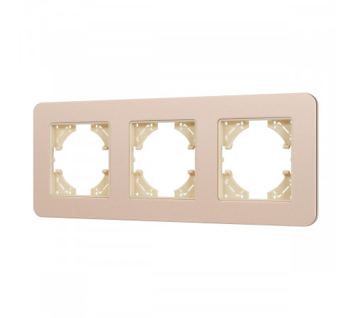 Рамка на 3 поста алюминиевая Arlight FRM-AKIRY-SFAL-3-GD 049742 Рамка на 3 поста алюминиевая Arlight FRM-AKIRY-SFAL-3-GD 049742