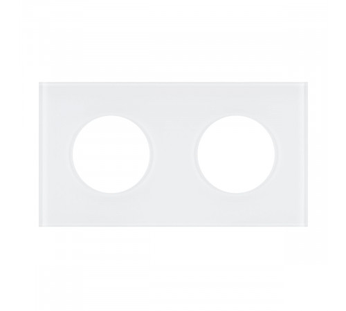 Рамка стеклянная на 2 поста Arlight FRM-GLARE-GC-2-WH 043835 Рамка стеклянная на 2 поста Arlight FRM-GLARE-GC-2-WH 043835