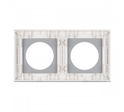 Рамка стеклянная на 2 поста Arlight FRM-GLARE-GC-2-WH 043835 Рамка стеклянная на 2 поста Arlight FRM-GLARE-GC-2-WH 043835