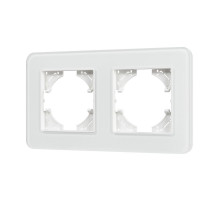 Рамка на 2 поста стеклянная Arlight FRM-OMALI-GS-2-WH 049692