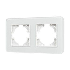 Рамка на 2 поста стеклянная Arlight FRM-OMALI-GS-2-WH 049692