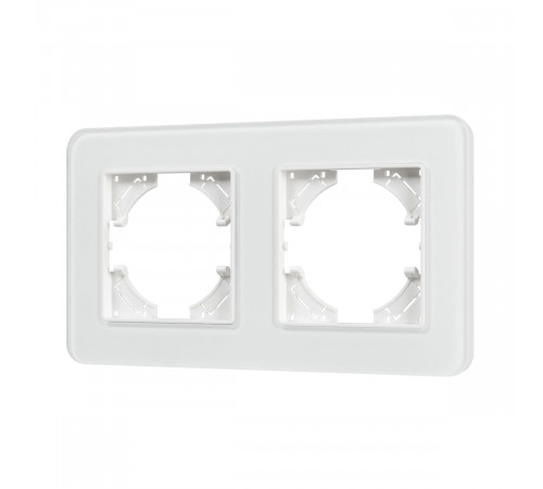 Рамка на 2 поста стеклянная Arlight FRM-OMALI-GS-2-WH 049692 Рамка на 2 поста стеклянная Arlight FRM-OMALI-GS-2-WH 049692