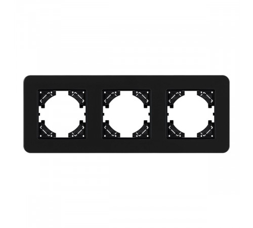 Рамка на 3 поста стеклянная Arlight FRM-OMALI-SFGS-3-BK 049713 Рамка на 3 поста стеклянная Arlight FRM-OMALI-SFGS-3-BK 049713