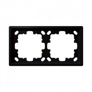 Рамка серия FD 2-постовая, цвет Черный матовый (soft touch) Jasmart FD1002PBM