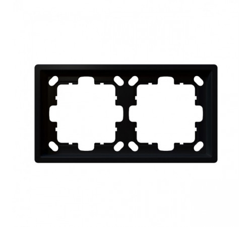 Рамка серия FD 2-постовая, цвет Черный матовый (soft touch) Jasmart FD1002PBM