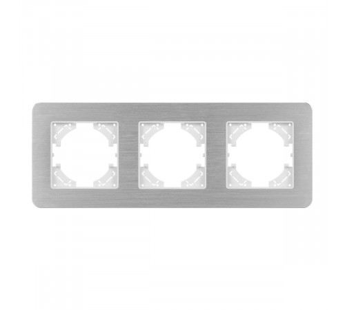 Рамка на 3 поста алюминиевая Arlight FRM-AKIRY-AL-3-SR 049728 Рамка на 3 поста алюминиевая Arlight FRM-AKIRY-AL-3-SR 049728