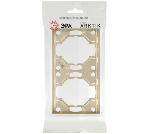 Рамка для розеток и выключателей Эра Arktik 16-5002-04 на 2 поста шампань Б0070557