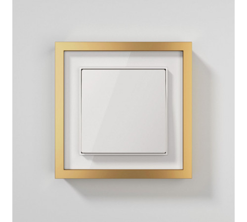 Рамка на 1 пост Baguette белый/золотистая латунь 4690389219665 W0012853 a072282