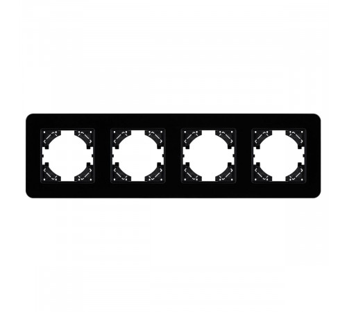 Рамка на 4 поста стеклянная Arlight FRM-OMALI-GS-4-BK 049701 Рамка на 4 поста стеклянная Arlight FRM-OMALI-GS-4-BK 049701
