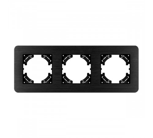 Рамка на 3 поста алюминиевая Arlight FRM-AKIRY-AL-3-BK 049729 Рамка на 3 поста алюминиевая Arlight FRM-AKIRY-AL-3-BK 049729