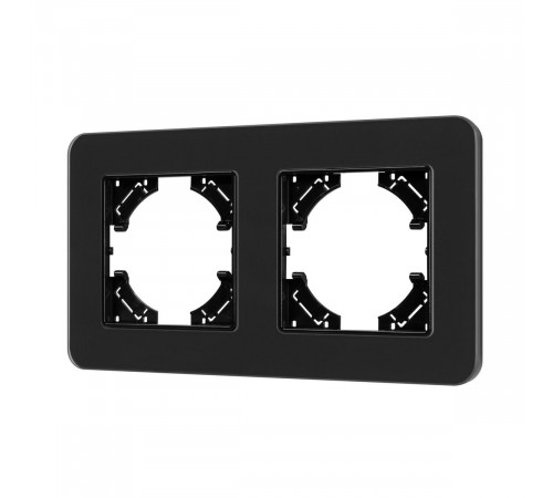 Рамка на 2 поста стеклянная Arlight FRM-OMALI-SFGS-2-BK 049709 Рамка на 2 поста стеклянная Arlight FRM-OMALI-SFGS-2-BK 049709