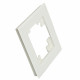 Рамка 1-местная для сенсорных механизмов, подсветки, стекло, Stekker Катрин GFR00-7001-01S 50303