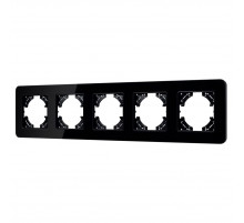 Рамка на 5 постов стеклянная Arlight FRM-OMALI-GS-5-BK 049705