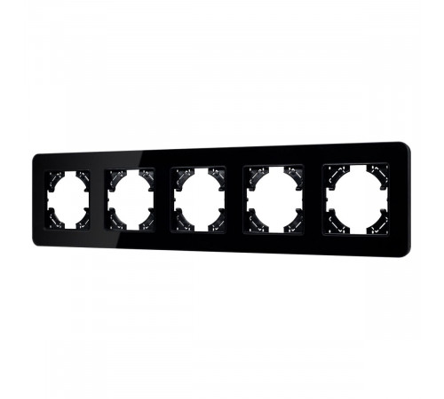 Рамка на 5 постов стеклянная Arlight FRM-OMALI-GS-5-BK 049705 Рамка на 5 постов стеклянная Arlight FRM-OMALI-GS-5-BK 049705