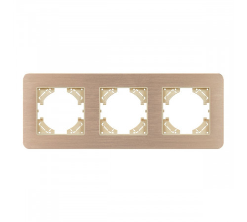 Рамка на 3 поста алюминиевая Arlight FRM-AKIRY-AL-3-GD 049730 Рамка на 3 поста алюминиевая Arlight FRM-AKIRY-AL-3-GD 049730