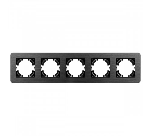 Рамка на 5 постов алюминиевая Arlight FRM-AKIRY-AL-5-BK 049735 Рамка на 5 постов алюминиевая Arlight FRM-AKIRY-AL-5-BK 049735