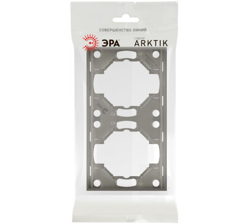 Рамка для розеток и выключателей Эра Arktik 16-5002-07 на 2 поста титан Б0070560