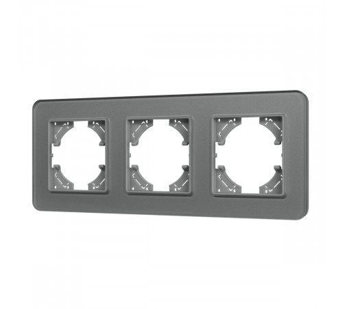 Рамка на 3 поста стеклянная Arlight FRM-OMALI-GS-3-GR 049698 Рамка на 3 поста стеклянная Arlight FRM-OMALI-GS-3-GR 049698