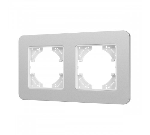 Рамка на 2 поста алюминиевая Arlight FRM-AKIRY-SFAL-2-SR 049737 Рамка на 2 поста алюминиевая Arlight FRM-AKIRY-SFAL-2-SR 049737