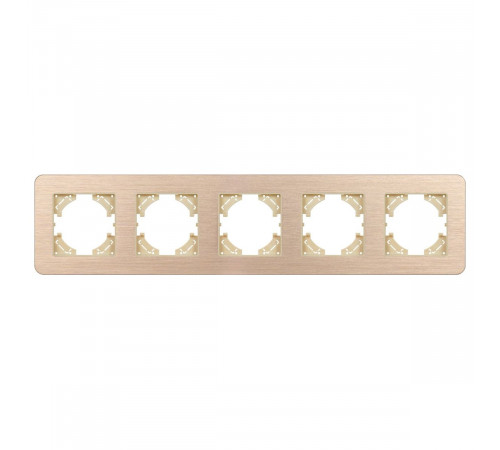 Рамка на 5 постов алюминиевая Arlight FRM-AKIRY-AL-5-GD 049736 Рамка на 5 постов алюминиевая Arlight FRM-AKIRY-AL-5-GD 049736