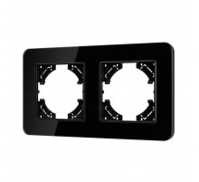 Рамка на 2 поста стеклянная Arlight FRM-OMALI-GS-2-BK 049693