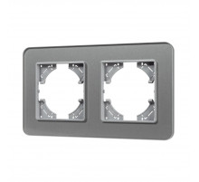 Рамка на 2 поста стеклянная Arlight FRM-OMALI-SFGS-2-GR 049710