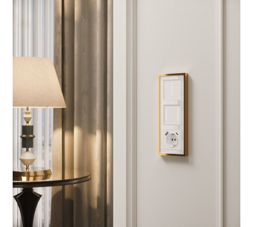 Рамка на 3 поста Baguette белый/золотистая латунь 4690389219689 W0032853 a072284