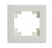 Рамка 1-местная для сенсорных механизмов, подсветки, стекло, Stekker Катрин GFR00-7001-01S 50303