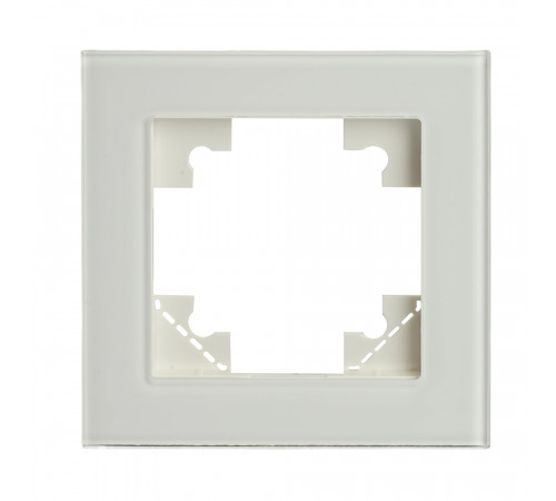 Рамка 1-местная для сенсорных механизмов, подсветки, стекло, Stekker Катрин GFR00-7001-01S 50303