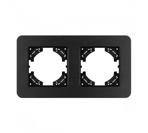 Рамка на 2 поста алюминиевая Arlight FRM-AKIRY-SFAL-2-BK 049738 Рамка на 2 поста алюминиевая Arlight FRM-AKIRY-SFAL-2-BK 049738
