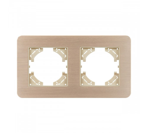 Рамка на 2 поста алюминиевая Arlight FRM-AKIRY-AL-2-GD 049726 Рамка на 2 поста алюминиевая Arlight FRM-AKIRY-AL-2-GD 049726