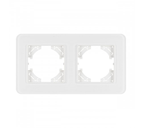 Рамка на 2 поста стеклянная Arlight FRM-OMALI-GS-2-WH 049692 Рамка на 2 поста стеклянная Arlight FRM-OMALI-GS-2-WH 049692
