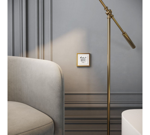 Рамка на 1 пост Baguette белый/золотистая латунь 4690389219665 W0012853 a072282