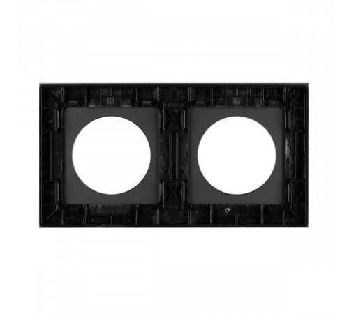 Рамка стеклянная на 2 поста Arlight FRM-GLARE-GC-2-BK 043836 Рамка стеклянная на 2 поста Arlight FRM-GLARE-GC-2-BK 043836