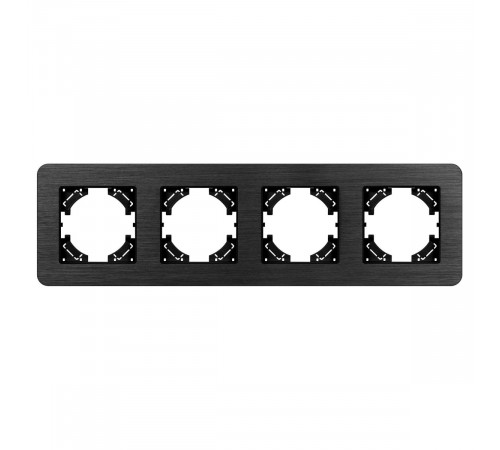 Рамка на 4 поста алюминиевая Arlight FRM-AKIRY-AL-4-BK 049732 Рамка на 4 поста алюминиевая Arlight FRM-AKIRY-AL-4-BK 049732