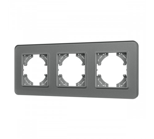 Рамка на 3 поста стеклянная Arlight FRM-OMALI-SFGS-3-GR 049714 Рамка на 3 поста стеклянная Arlight FRM-OMALI-SFGS-3-GR 049714