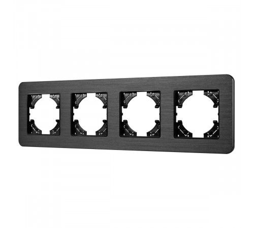 Рамка на 4 поста алюминиевая Arlight FRM-AKIRY-AL-4-BK 049732 Рамка на 4 поста алюминиевая Arlight FRM-AKIRY-AL-4-BK 049732