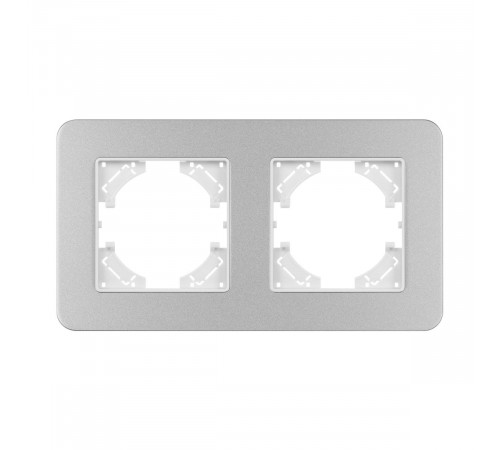 Рамка на 2 поста алюминиевая Arlight FRM-AKIRY-SFAL-2-SR 049737 Рамка на 2 поста алюминиевая Arlight FRM-AKIRY-SFAL-2-SR 049737