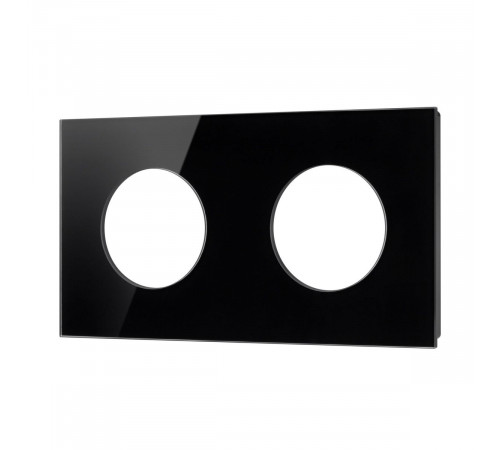 Рамка стеклянная на 2 поста Arlight FRM-GLARE-GC-2-BK 043836 Рамка стеклянная на 2 поста Arlight FRM-GLARE-GC-2-BK 043836