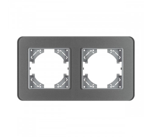 Рамка на 2 поста стеклянная Arlight FRM-OMALI-SFGS-2-GR 049710 Рамка на 2 поста стеклянная Arlight FRM-OMALI-SFGS-2-GR 049710