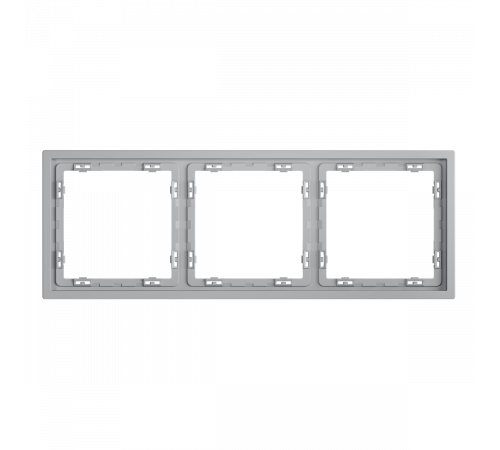Рамка пластиковая Voltum S70 на 3 поста, (серый) VLS100316