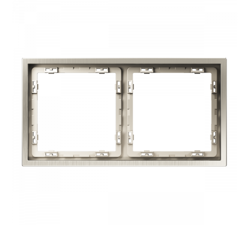 Рамка металлическая на 2 поста Voltum S70 Metal (никель) VLSM120211