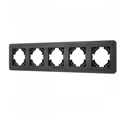 Рамка на 5 постов алюминиевая Arlight FRM-AKIRY-AL-5-BK 049735 Рамка на 5 постов алюминиевая Arlight FRM-AKIRY-AL-5-BK 049735