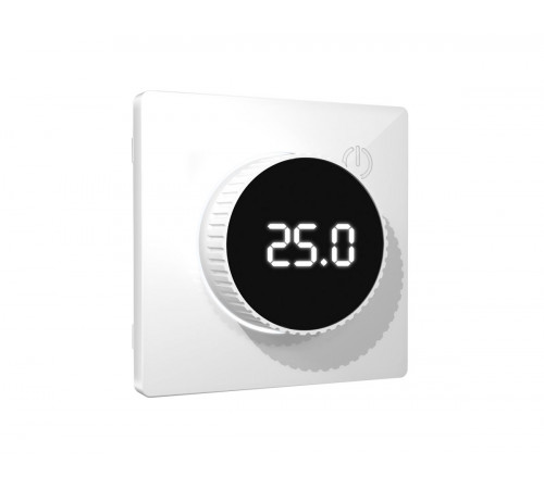 Лицевая панель Alfa (Белый глянец) для терморегулятора теплого пола с цифровым дисплеем Quant Ambrella Volt AP1058