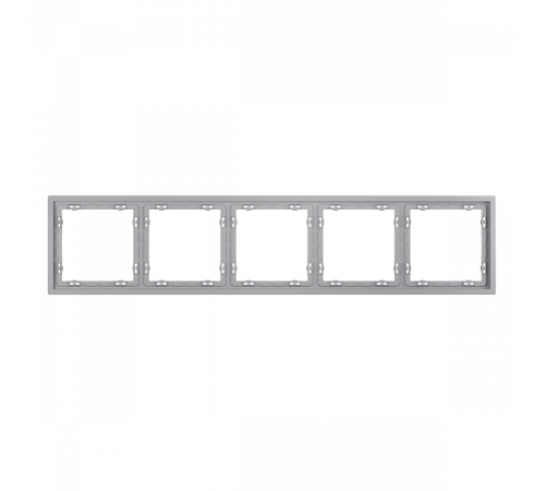 Рамка пластиковая Voltum S70 на 5 постов, (серый) VLS100516