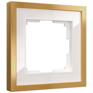 Рамка на 1 пост Baguette белый/золотистая латунь 4690389219665 W0012853 a072282