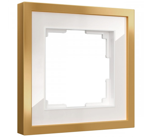 Рамка на 1 пост Baguette белый/золотистая латунь 4690389219665 W0012853 a072282