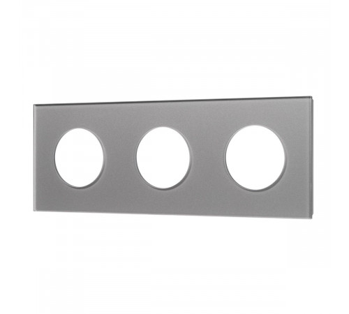 Рамка стеклянная на 3 поста Arlight FRM-GLARE-GC-3-GR 043840 Рамка стеклянная на 3 поста Arlight FRM-GLARE-GC-3-GR 043840